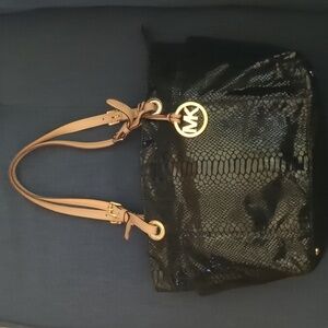 Michael Kors Black Snake Print Tote